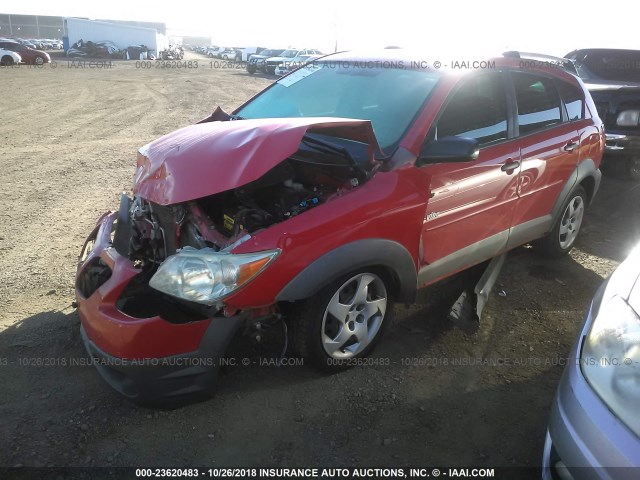 5Y2SL65816Z443750 - 2006 PONTIAC VIBE RED photo 2