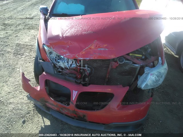 5Y2SL65816Z443750 - 2006 PONTIAC VIBE RED photo 6