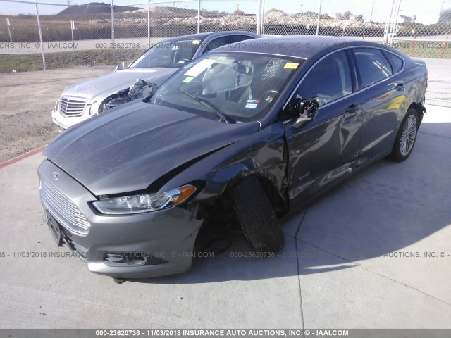 3FA6P0LU6ER230403 - 2014 FORD FUSION SE HYBRID GRAY photo 2