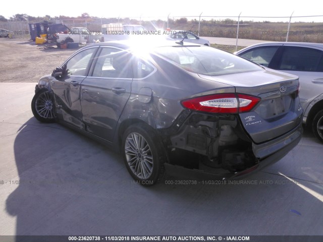 3FA6P0LU6ER230403 - 2014 FORD FUSION SE HYBRID GRAY photo 3