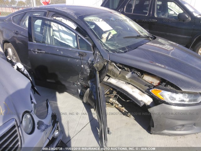 3FA6P0LU6ER230403 - 2014 FORD FUSION SE HYBRID GRAY photo 6