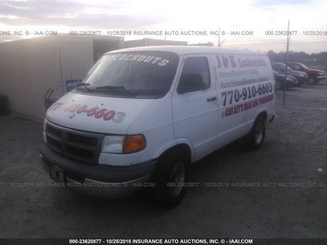 2B7HB11X42K129584 - 2002 DODGE RAM VAN B1500 WHITE photo 2