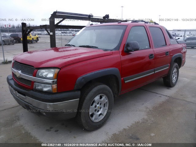 3GNEC12T84G282584 - 2004 CHEVROLET AVALANCHE C1500 RED photo 2