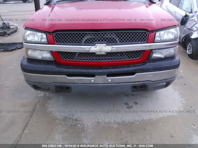 3GNEC12T84G282584 - 2004 CHEVROLET AVALANCHE C1500 RED photo 6