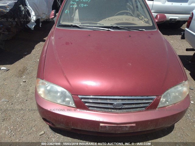 KNAFB121835292808 - 2003 KIA SPECTRA LS MAROON photo 6