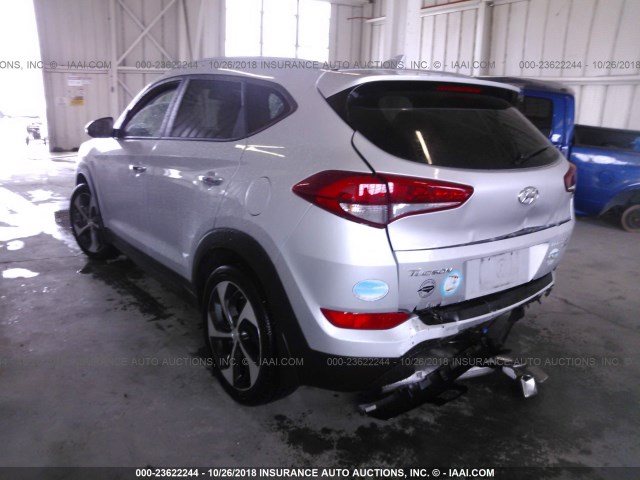 KM8J3CA27GU044900 - 2016 HYUNDAI TUCSON LIMITED/SPORT AND ECO/SE SILVER photo 3