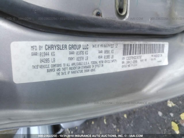 1C3CDFBH5DD181767 - 2013 DODGE DART SXT GRAY photo 9