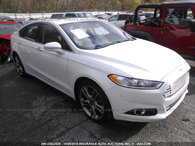 3FA6P0D9XER347153 - 2014 FORD FUSION TITANIUM WHITE photo 1