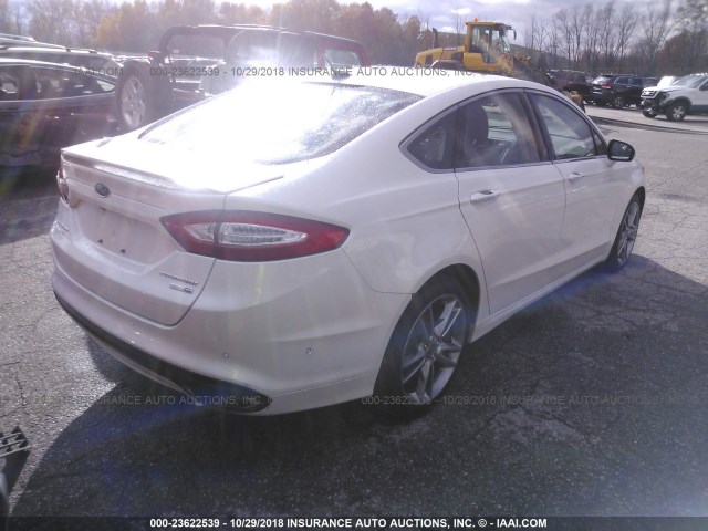 3FA6P0D9XER347153 - 2014 FORD FUSION TITANIUM WHITE photo 4