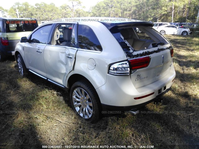 2LMDJ6JK3EBL14040 - 2014 LINCOLN MKX WHITE photo 3