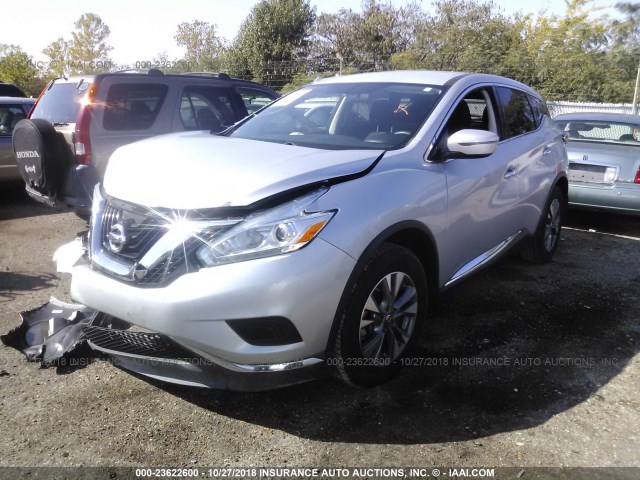 5N1AZ2MG5GN112136 - 2016 NISSAN MURANO S/SL/SV/PLATINUM SILVER photo 2