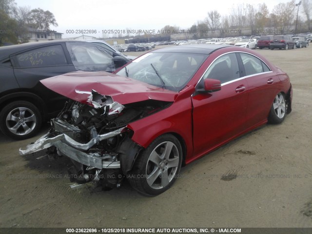 WDDSJ4GBXGN355670 - 2016 MERCEDES-BENZ CLA 250 4MATIC RED photo 2