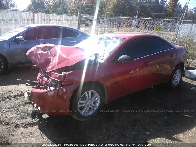 1G2ZF55B864250539 - 2006 PONTIAC G6 SE RED photo 2