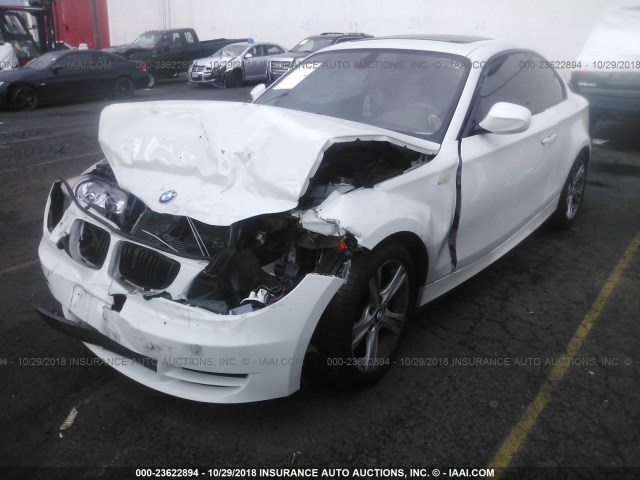 WBAUP9C56BVL90260 - 2011 BMW 128 I WHITE photo 2