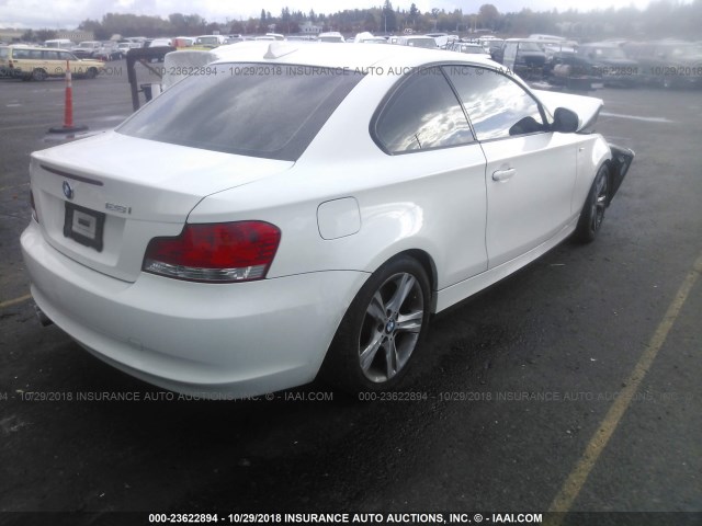 WBAUP9C56BVL90260 - 2011 BMW 128 I WHITE photo 4