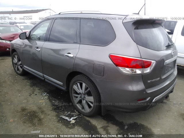 5N1AR2MM7EC602169 - 2014 NISSAN PATHFINDER S/SV/SL/PLATINUM GRAY photo 3