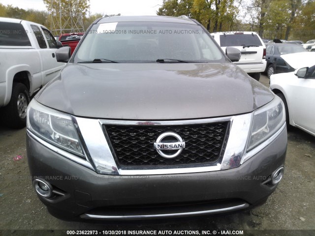 5N1AR2MM7EC602169 - 2014 NISSAN PATHFINDER S/SV/SL/PLATINUM GRAY photo 6