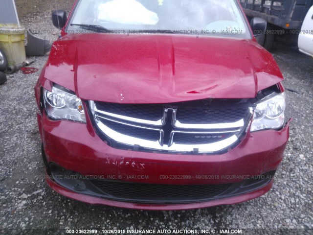 2C4RDGBG3DR613045 - 2013 DODGE GRAND CARAVAN SE RED photo 6