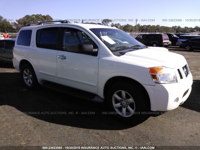 5N1AA0ND1EN607124 - 2014 NISSAN ARMADA SV/SL/PLATINUM WHITE photo 1