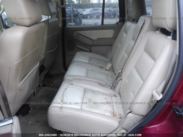 1FMEU74E98UB09307 - 2008 FORD EXPLORER EDDIE BAUER RED photo 8