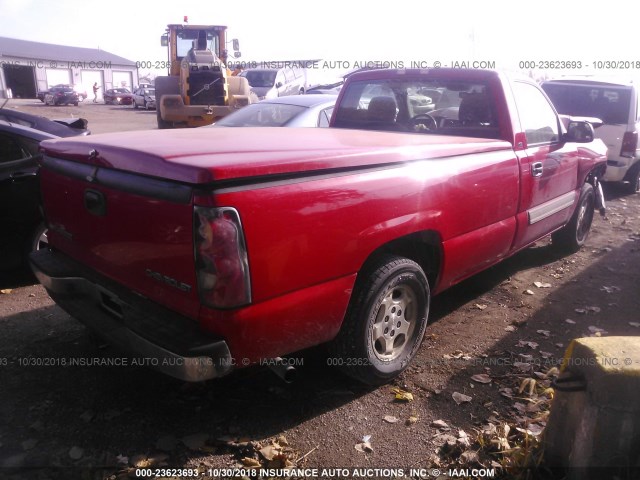 1GCEC14VX4Z288507 - 2004 CHEVROLET SILVERADO C1500 RED photo 4