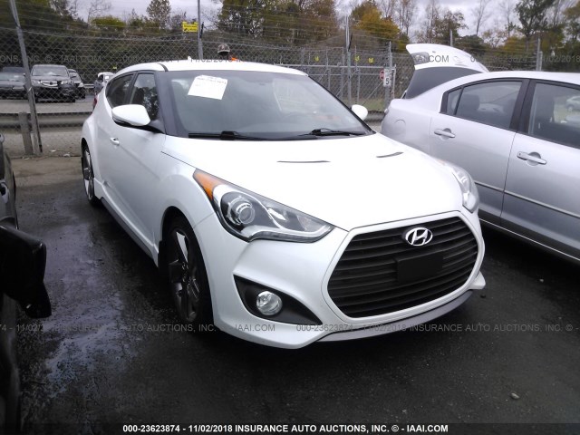 KMHTC6AE6FU231466 - 2015 HYUNDAI VELOSTER TURBO WHITE photo 1