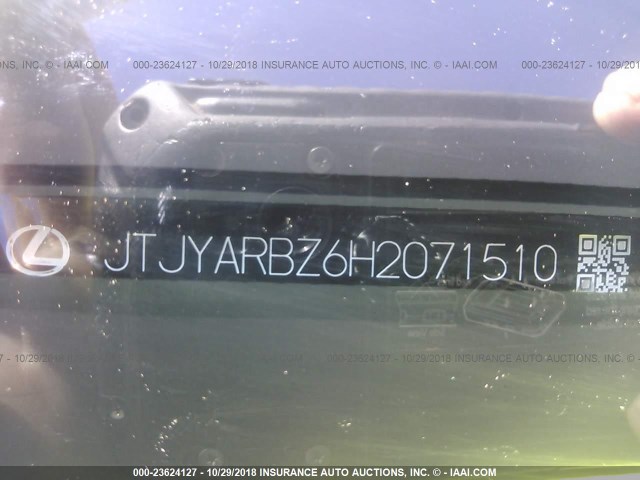 JTJYARBZ6H2071510 - 2017 LEXUS NX 200T/BASE/F SPORT GRAY photo 9