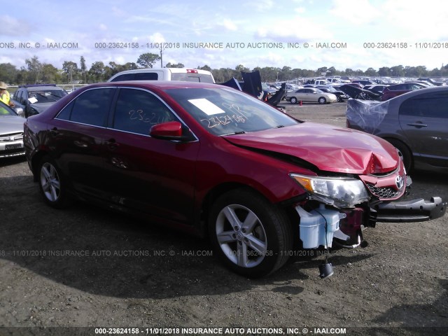 4T1BF1FK1EU835932 - 2014 TOYOTA CAMRY L/SE/LE/XLE RED photo 1