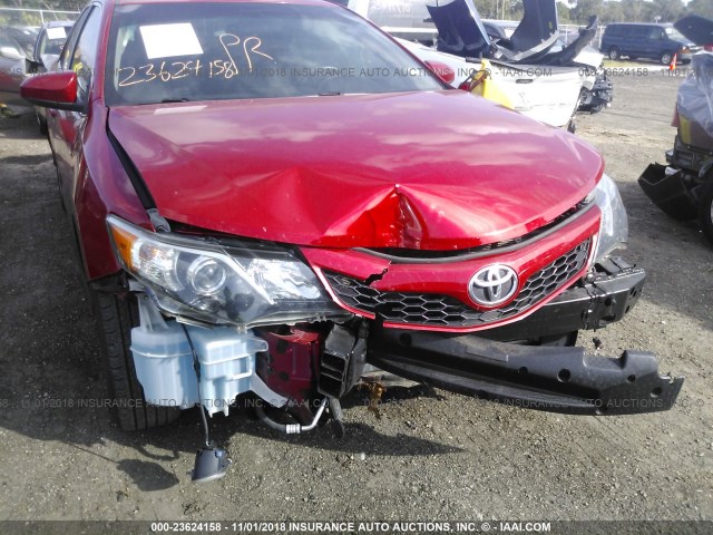 4T1BF1FK1EU835932 - 2014 TOYOTA CAMRY L/SE/LE/XLE RED photo 6