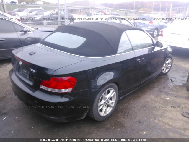 WBAUL73578VE89438 - 2008 BMW 128 I BLACK photo 4