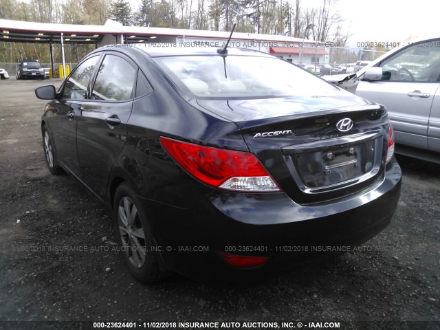 KMHCU4AEXDU349230 - 2013 HYUNDAI ACCENT GLS/SE BLACK photo 3