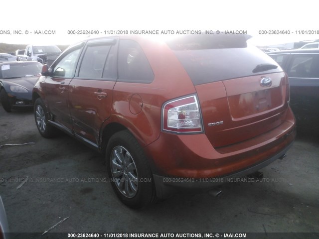 2FMDK39C57BB63936 - 2007 FORD EDGE SEL PLUS ORANGE photo 3