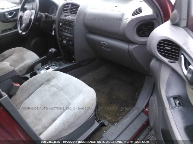 KM8SC13D05U875661 - 2005 HYUNDAI SANTA FE GLS/LX MAROON photo 5