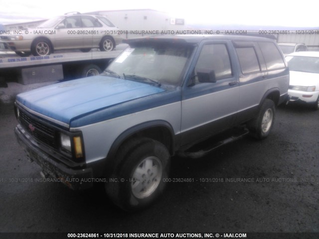 1GNDT13Z8M2139982 - 1991 CHEVROLET BLAZER S10 BLUE photo 2