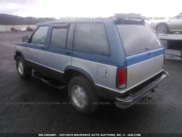 1GNDT13Z8M2139982 - 1991 CHEVROLET BLAZER S10 BLUE photo 3