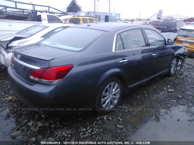 4T1BK3DB5BU430453 - 2011 TOYOTA AVALON LIMITED GRAY photo 4