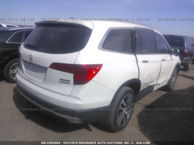 5FNYF6H98GB125668 - 2016 HONDA PILOT TOURING WHITE photo 4