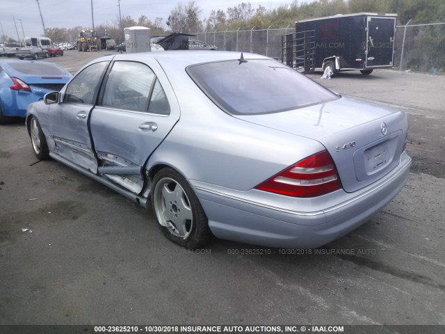 WDBNG70J82A249001 - 2002 MERCEDES-BENZ S 430 Light Blue photo 3