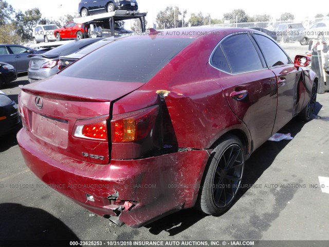 JTHBF5C24A5109291 - 2010 LEXUS IS 250 RED photo 4