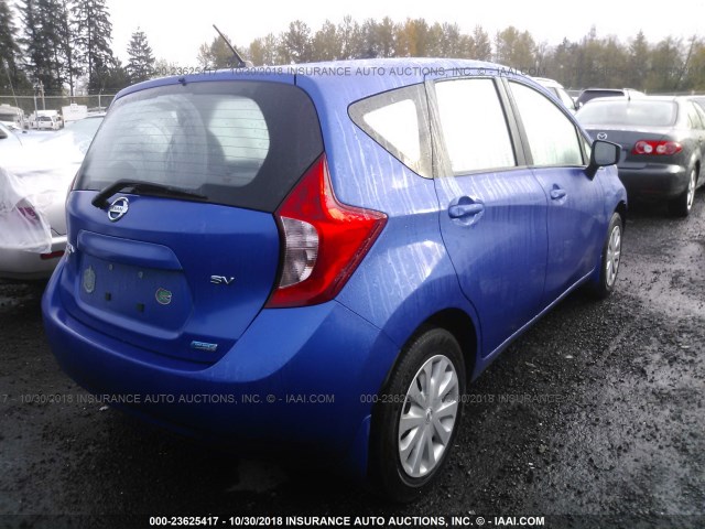 3N1CE2CP1FL430539 - 2015 NISSAN VERSA NOTE S/S PLUS/SV/SL/SR BLUE photo 4