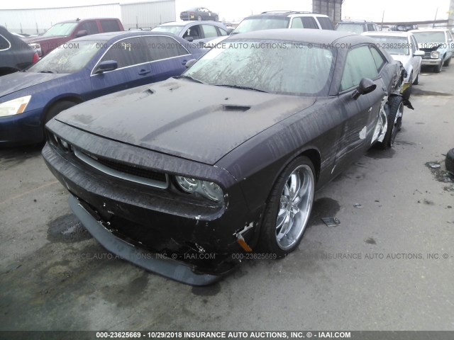 2C3CDYAG9CH254466 - 2012 DODGE CHALLENGER SXT BROWN photo 2