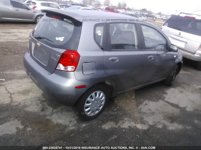 KL1TD666X7B777193 - 2007 CHEVROLET AVEO LS GRAY photo 4