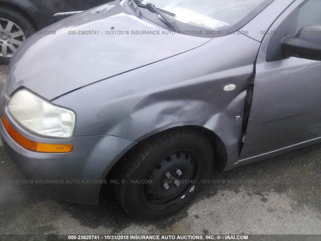 KL1TD666X7B777193 - 2007 CHEVROLET AVEO LS GRAY photo 6