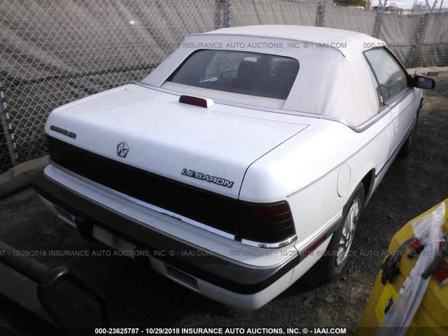 1C3XJ4539MG158473 - 1991 CHRYSLER LEBARON 白色 照片 4