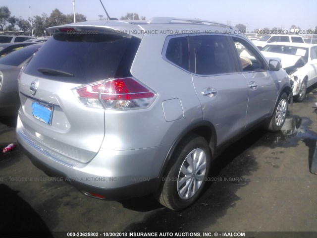 JN8AT2MT6GW028800 - 2016 NISSAN ROGUE S/SL/SV SILVER photo 4