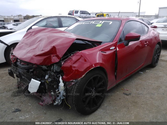 JF1ZNAA17E8708539 - 2014 TOYOTA SCION FR-S RED photo 2