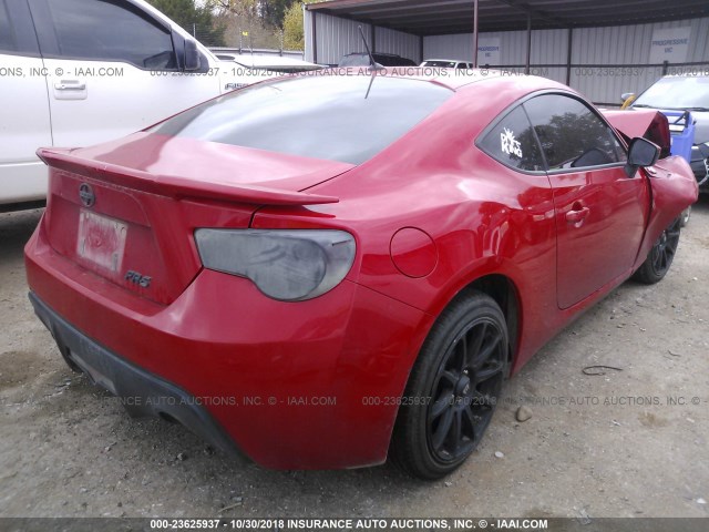 JF1ZNAA17E8708539 - 2014 TOYOTA SCION FR-S RED photo 4