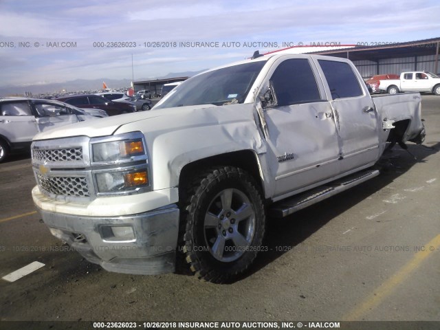 3GCUKREC3FG131379 - 2015 CHEVROLET SILVERADO K1500 LT WHITE photo 2