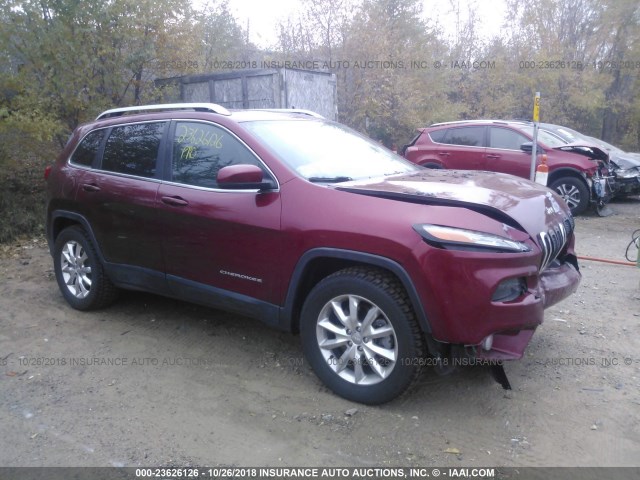 1C4PJMDSXEW174175 - 2014 JEEP CHEROKEE LIMITED RED photo 1