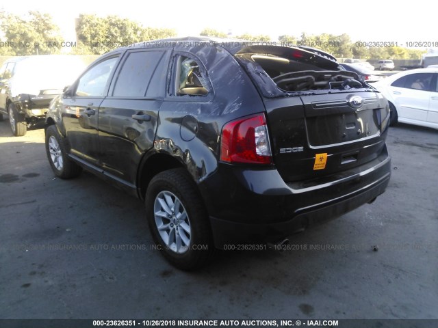 2FMDK3GC5EBB00769 - 2014 FORD EDGE SE BLACK photo 3